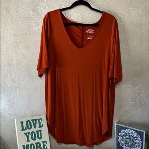 Torrid Rust V-Neck Short Sleeve Tee